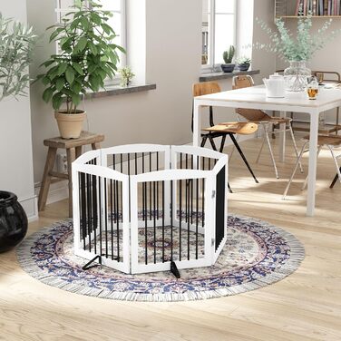 Гілка для собак HOLTICO без свердління, металево-дерев'яна, розкладна, біла, 3 панелі