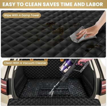 Захист для багажника автомобіля для собак, XL, чорний. Водонепроникний килимок-органайзер для собак, сумісний з SUV, седаном та фургоном