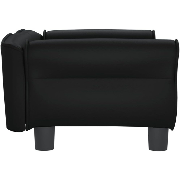 Софа для собак Festnight, ліжко для маленьких собак та котів, зручна лежанка для домашніх тварин з штучної шкіри, чорна, 70x45x30 см