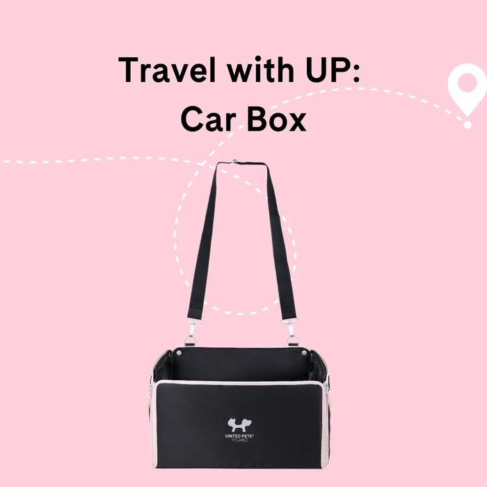 Транспортна переноска для собак UNITED PETS | Знімне миття інтер'єр | Чорно-рожевий | Складана | Універсальна для всіх авто | Переноска для тварин | Коробка для подорожей