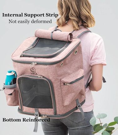 Рюкзак-переноска для собак та котів з сіткою, високоякісна переноска для маленьких собак, котів, кроликів, 28x27x43 см (Сірий, M)