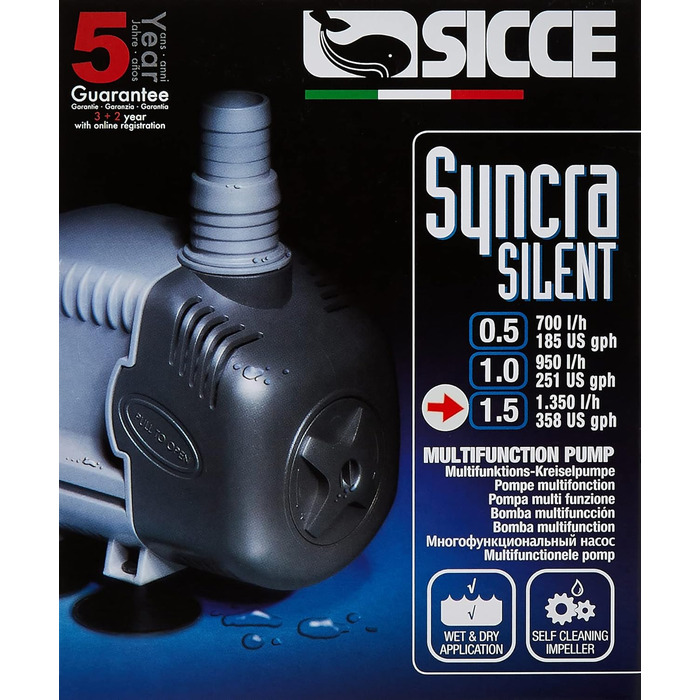 Універсальний акваріумний насос Sicce Syncra 1.5, 1350 л/год, 23 Вт