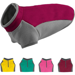 Теплий зимовий пуловер для собак з напівблискавкою, флісова куртка для собак, тепла жилетка для собак, одяг для собак у холодну погоду, для маленьких собак та цуценят, великих, бордовий