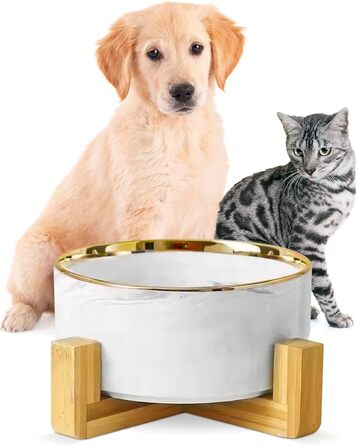Підвищена годівниця для собак, кераміка, 850 мл | Тарілка для кота та собаки | Аксесуар для тварин