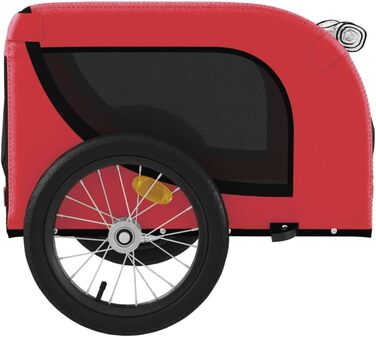 Причіп для велосипеда для собак, червоно-чорний, Oxford-Gewebe та залізо, LH99939