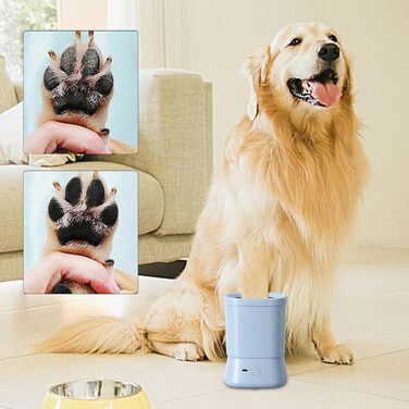 Автоматичний очищувач лап для собак | Пристрій для догляду за тваринами, захищений від бризок, для дому, подорожей, кемпінгу, прогулянок. Колір: блакитний