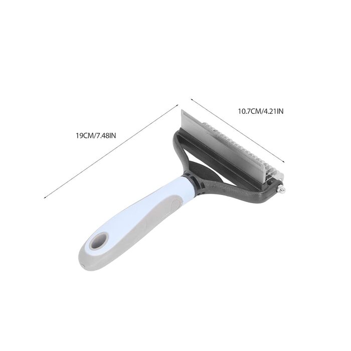Щітка для грумінгу собак 2-в-1: розпушувач та вичіска для великих цуценят та дорослих собак (блакитна)