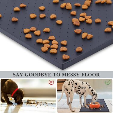 Підкладка під миску для собак та котів VIVAGLORY Grippymat, силіконова, чорна, 60x40 см