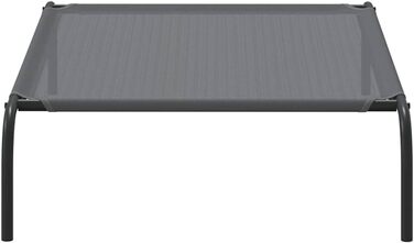 Підвищене собаче ліжко VidaXL, сіре, 110x65x20 см, Textilene та сталь. Собаче ліжко, лежанка, диванчик для собак, лежанка для домашніх тварин, місце для сну собаки, вулиця.