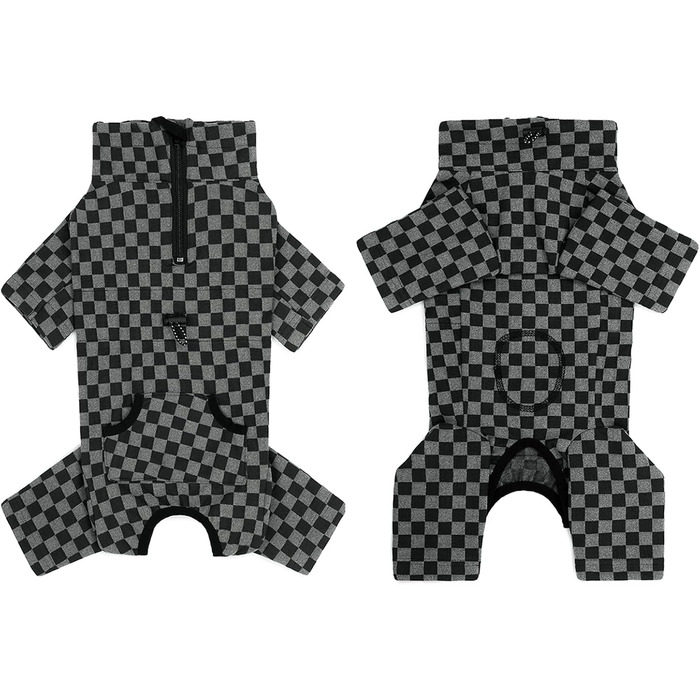 Теплий флісовий зимовий одяг для собак - теплий комбінезон-піжама для собак, розмір XX-Large, чорний