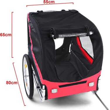 Причіп для велосипеда для собак, складний, червоно-чорний, до 40 кг