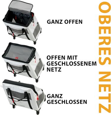 Транспортна переноска для собак та котів Ferplast Voyager Trolley, біла, з висувним ручками та колесами, до 15 кг, 46 x 26 x 48 см