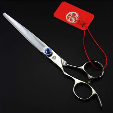 Професійна ліворука ножиці для стрижки собак, 8.0 дюймів, 440C сталь, прямі та розріджуючі леза, для перукарів та дому