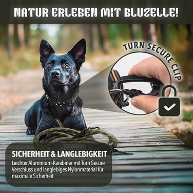 Регульований повідець BLUZELLE для середніх і великих собак, 3 м, подвійний паракордовий повідець на 2 собак із 2 міцними алюмінієвими карабінами, зі світловідбивними елементами та шкіряними вставками, зелений