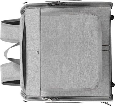 Клітка-переноска для тварин на велосипед Asixxsix, розширювана, складна, для собак та котів до 8 кг (сіра)