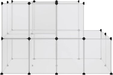 Прозора клітка для дрібних тварин vidaXL 142x74x93 см, PP і сталь
