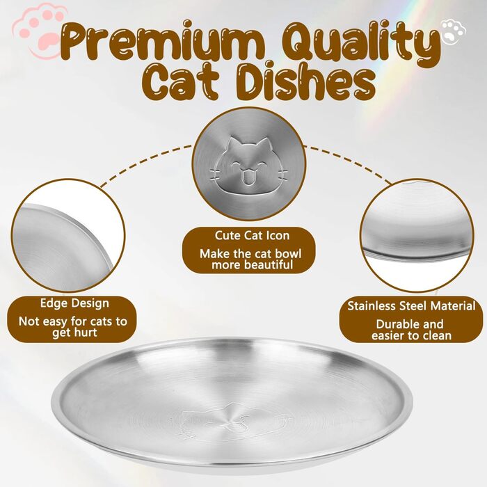 Напувалка для котів з нержавіючої сталі, 17.3 см, для кошенят та дрібних тварин, 2 шт.