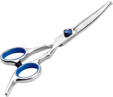 Професійна вигнута фен-ножиця для собак та котів, з безпечними кінцями, з титанової сталі