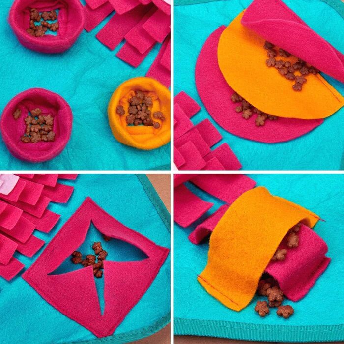 Килимок для собак Emwel для носових ігор, миючий, пазл-іграшка, великий, середній, цуценята, червоний