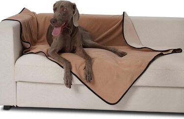 Водонепроникний коврик для собак PETTOM 100x75 см, м'який коврик для великих і маленьких собак, захисний коврик для дивана, ліжка, автокрісла, меблів - прання до 30°C (M, верблюжий)