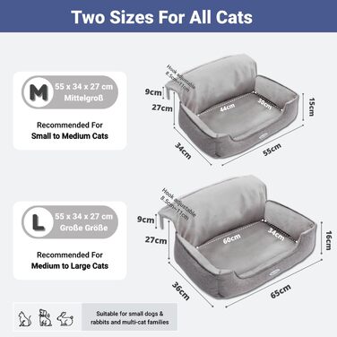 Кішка ліжко для радіатора Happi N Pets - зручне гаманець для котів, сірий, 55 x 34 x 27 см