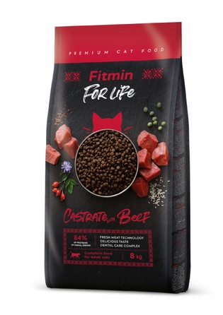 Сухий корм для котів Fitmin For Life Castrate Beef (для кастрованих), яловичина, 8 кг