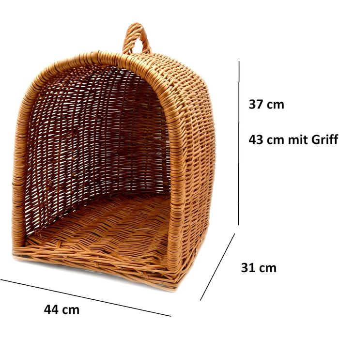 Транспортна переноска для кота MyBer® з плетіння лози, переноска для кота, котяча печера, переноска для дрібних тварин, K5-080-SK-SWKB