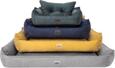Лежак для собак DOGGY XL 82x63 см, м'яке стьобане ліжко-диван, жовтий, преміум матрац для домашніх тварин