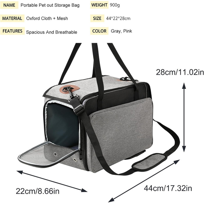 Сучасна переноска для собак та котів, водонепроникна, з регульованим ременем та безпечним кріпленням