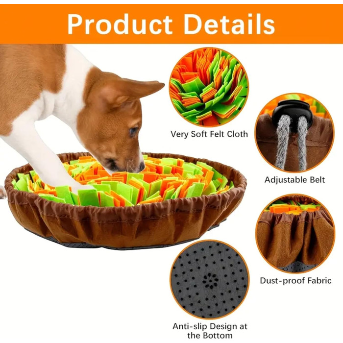 Килимок для собак Roy, килимок-нюхалка, іграшка-головоломка для собак, килимок для повільного годування, тренувальний килимок для цуценят