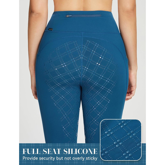 Брюки для верхової їзди BALEAF Daen Winter з флісу, повний пояс, кишені на блискавці, темно-синій (XL)