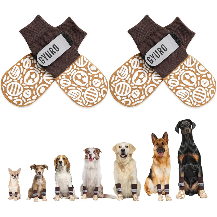 Шкарпетки для собак антиковзаючі, для дому, захист лап, XL, хакі