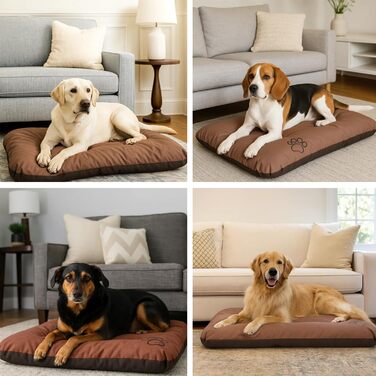 Матрац для собак, лежанка для собак великих, середніх та маленьких порід - водонепроникний килимок для собак, м'який лежак з піною, Outdoor та міцний матрац для собак - 115x80x12 см, світло-коричневий R3(115 x 80 см), світло-коричневий