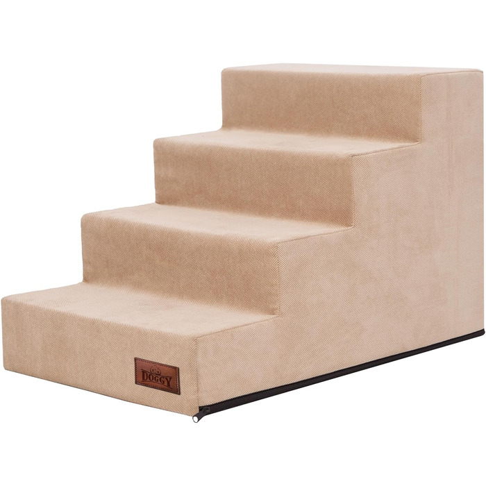 Сходинки для тварин Huastiertreppe: допомога у підйомі для собак та котів, 4 сходинки, 40x60x40 см, Бежевий Savoy