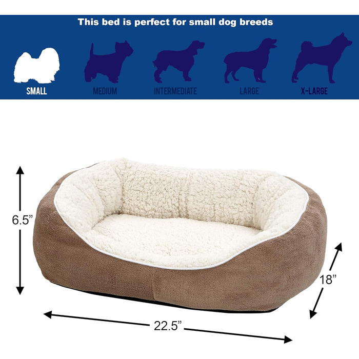 Лежак для собак Midwest Homes for Pets, коричнево-сірий, малий розмір