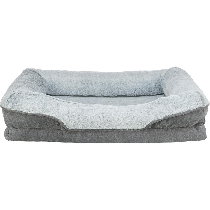 Ортопедичне ліжко для собак TRIXIE Vital Lino, сірий колір, 110 x 75 см. З Memory Foam, для літніх собак, суглобова підтримка. Артикул: 374052