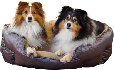 Ортопедичне ліжко для собак Santorini – ізольоване двостороннє ліжко з ефектом пам'яті, знімає навантаження на суглоби, для осені та зими (XL, Коричневе)