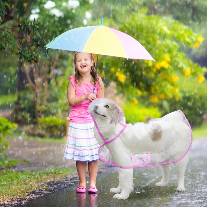 Дощовик для собак PETCUTE, водонепроникний, з капюшоном, PVC, дихаючий, для середніх та великих собак, рожевий