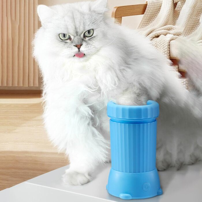 Автоматичний мийка лап для собак та котів | 360° обертання | Портативна мийка лап для собак, котів | Блакитна