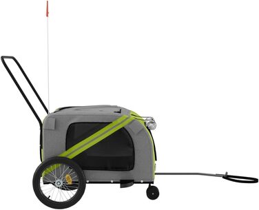 Причіп для велосипеда для собак та котів, зелений та сірий, Oxford-Gewebe та метал