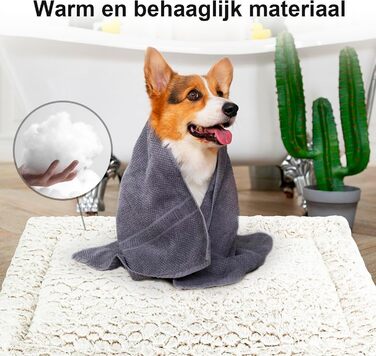 Лежанка для собак середніх порід 75x50 см, м'яка, з коротким ворсом, антиковзаюча, в стилі мармуру, хакі