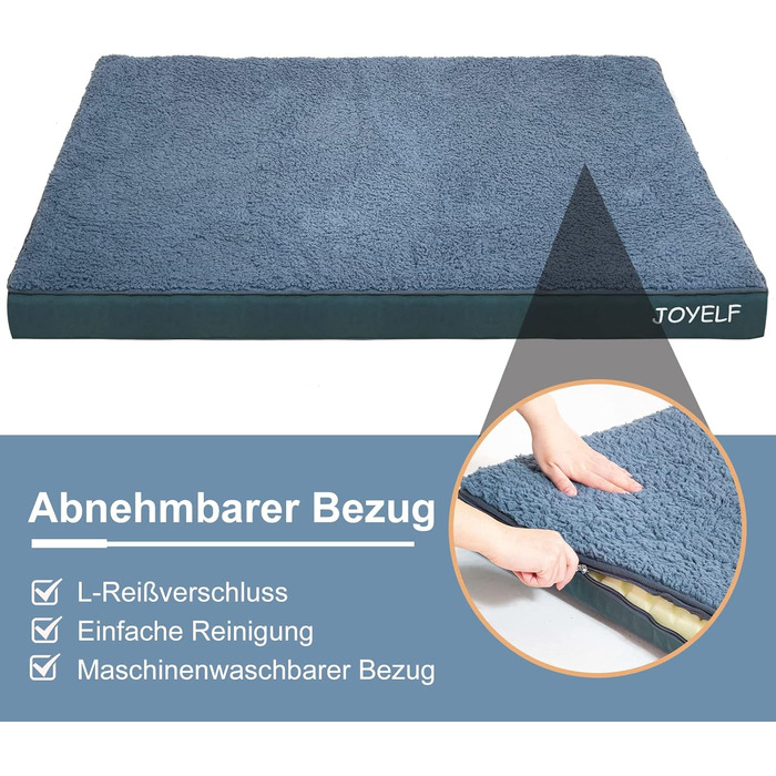 Килимок для собак Joyelf середнього розміру, 76 x 51 x 7.5 см, водонепроникний, знімний, для собак маленьких та середніх порід