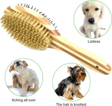 Двостороння щітка для собак та котів: для грумінгу, масажу та видалення шерсті