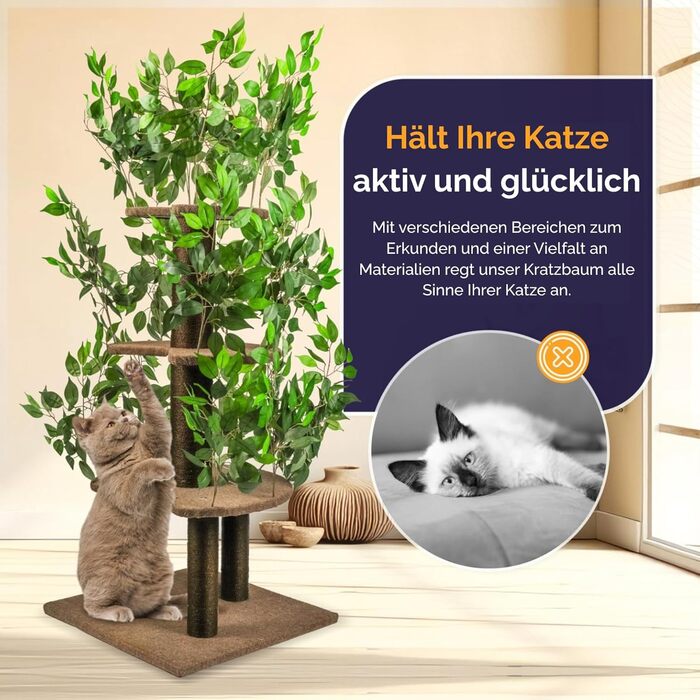 Котячий будиночок-крісло 160 см – стабільний котячий будиночок з змінними подушками – для великих котів – сучасний та декоративний