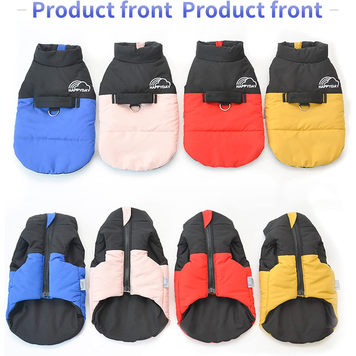 PETCUTE Зимовий теплий нашийник для собак, водонепроникний, для малих, середніх та великих собак, з отвором для повідка, ідеальний для зими, осені, весни (L, блакитний)