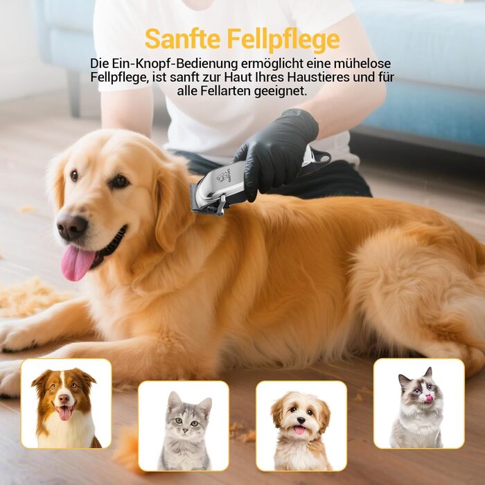 Професійна машинка для стрижки собак - бездротовий триммер для собак та котів, тиха, повний набір для грумінгу для густого хутра