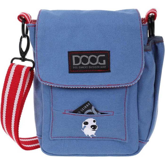 Сумка для собак DOOG Walkie-Tasche: зручна, з відділеннями для ласощів, кульок та пляшки води (світло-блакитна)