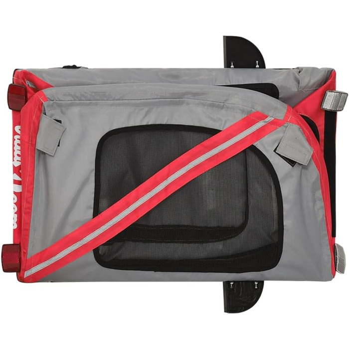 Причіп для велосипеда для собак та інших домашніх тварин. Червоно-чорний, Oxford-тканина, 122x52x53 см