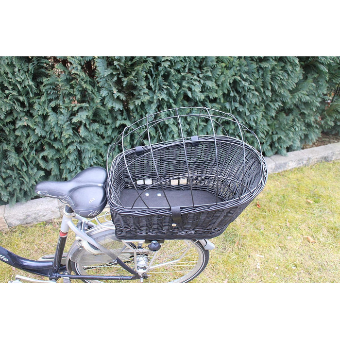 Кошик для велосипеда для перевезення багажу з плетеної лози з металевою сіткою (без подушки)