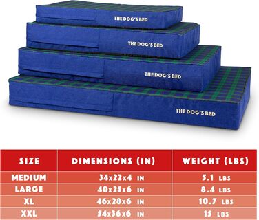 Ортопедичне ліжко для собак, велике, з штучного хутра, 101 x 64 x 10 см, вологостійке, з піною з пам'яті (Mittel (4' глибина), Чорний в клітинку Тартan)